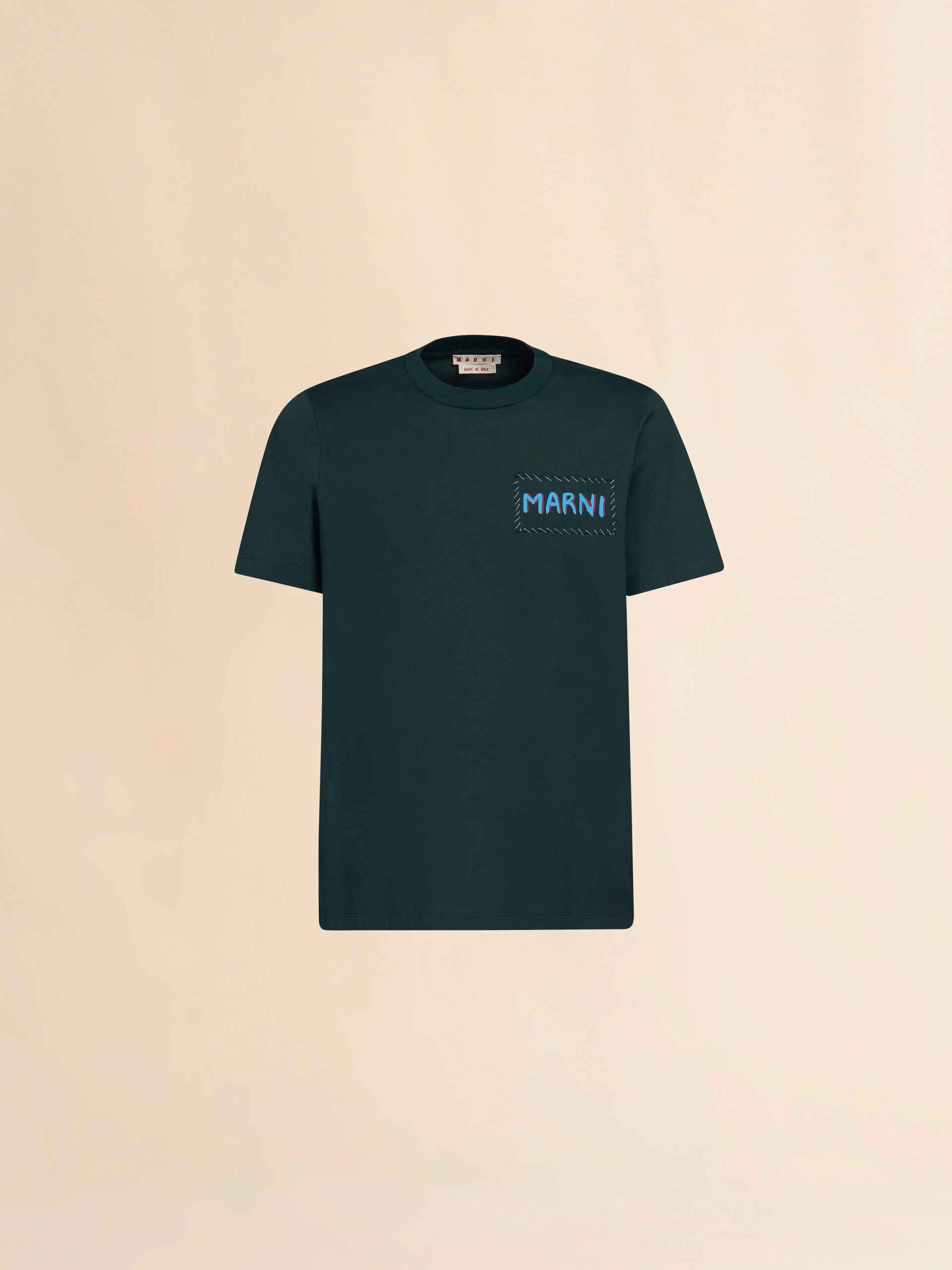 ダークブルー オーガニックコットンTシャツ、Mini マルニロゴ