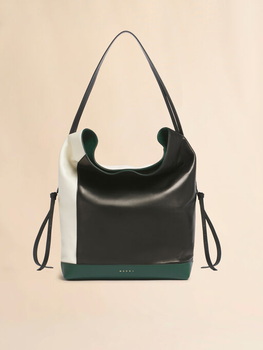 White black and green leather Pod 2.0 large hobo bag - Shoulder Bags