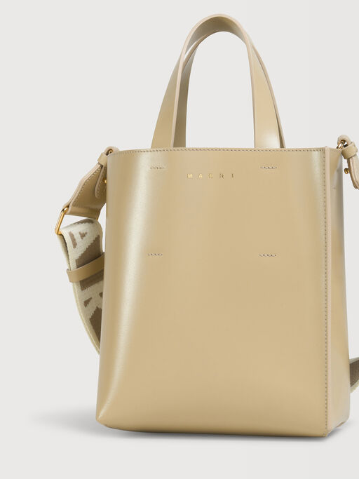 Museo Bag Mini en piel beige - Bolsos shopper