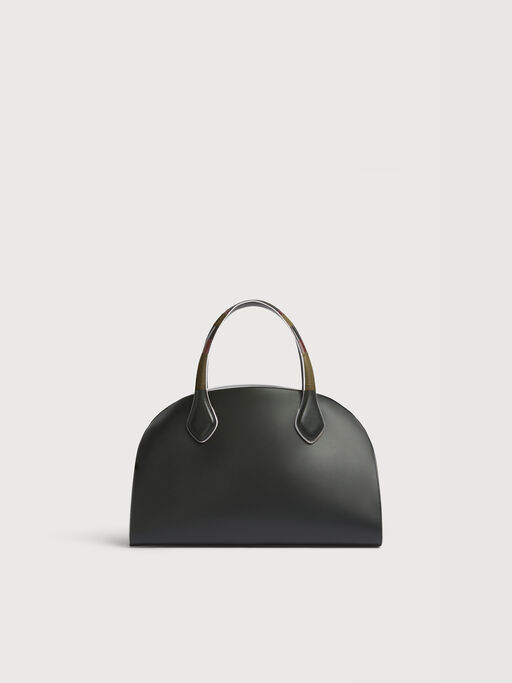 Borsa Overlap media in pelle nera - Borse a mano