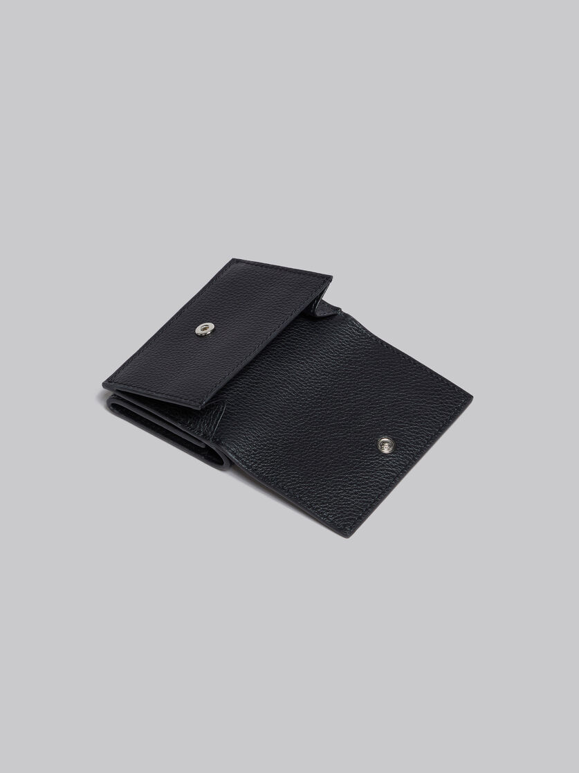 Black leather trifold wallet with Marni mending - Wallets - Image 5