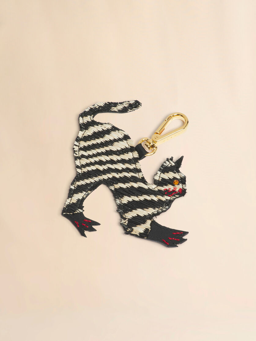 Black and white raffia-effect animal alphabet charm, Image 3