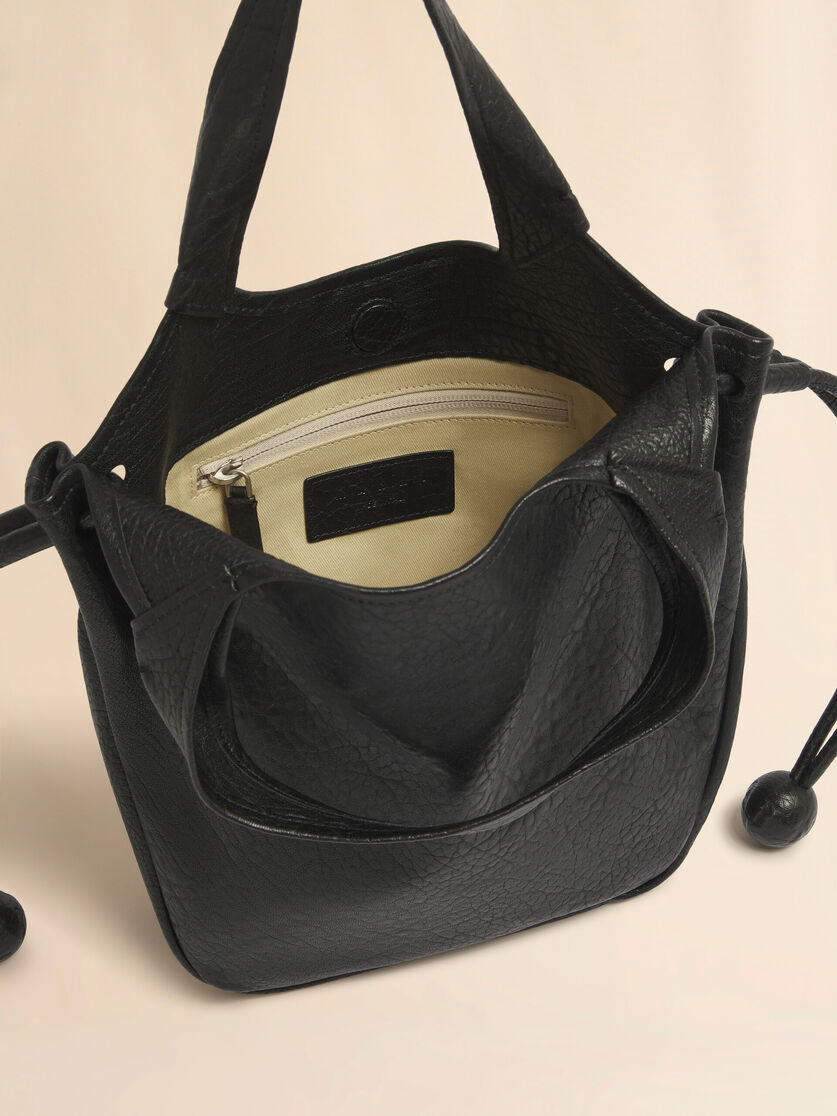 Black leather Trunkaroo Soft small tote bag, Image 4