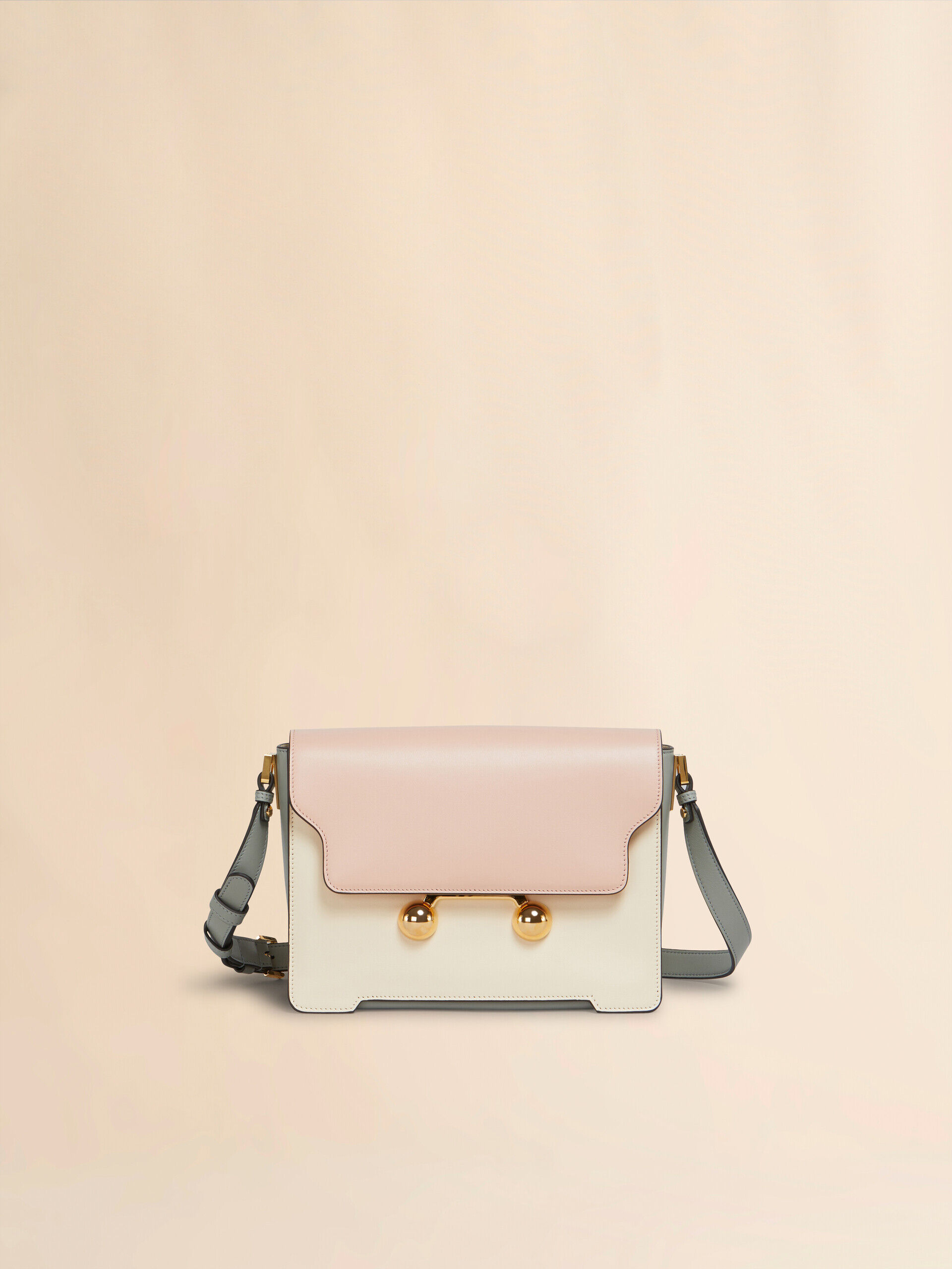 Light pink, white e grey leather Trunkaroo medium shoulder