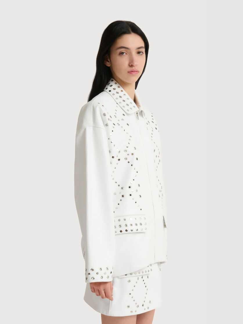 White leather jacket with studs, Image 3