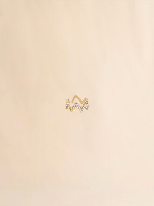 Gold Marni Symbol ring with rhinestones - Rings