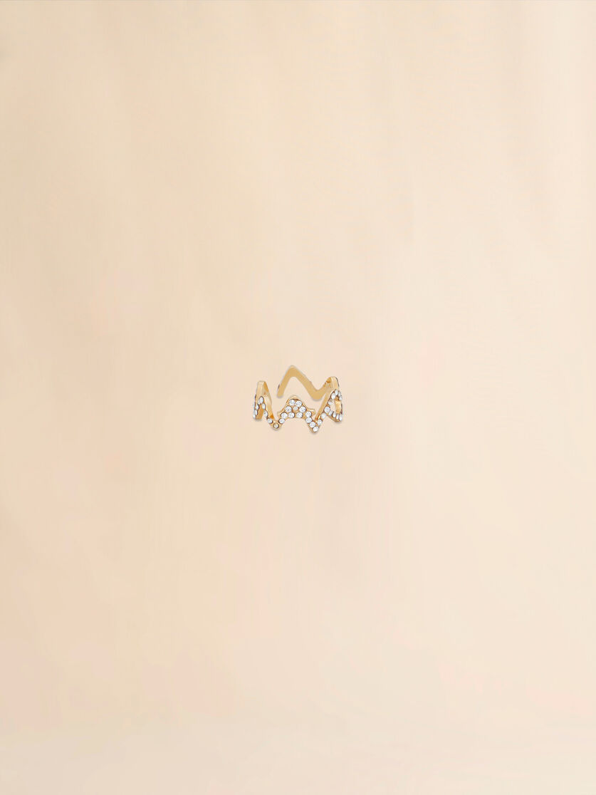 라인스톤 디테일 골드 Marni Symbol 링 - 링 - Image 1