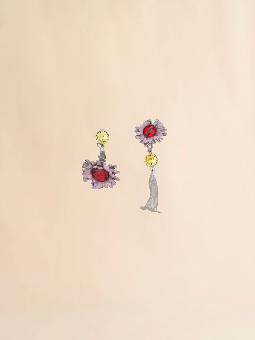 Flower Pop Ohrringe aus emailliertem Metall mit Steinen - Ohrringe - Image 1