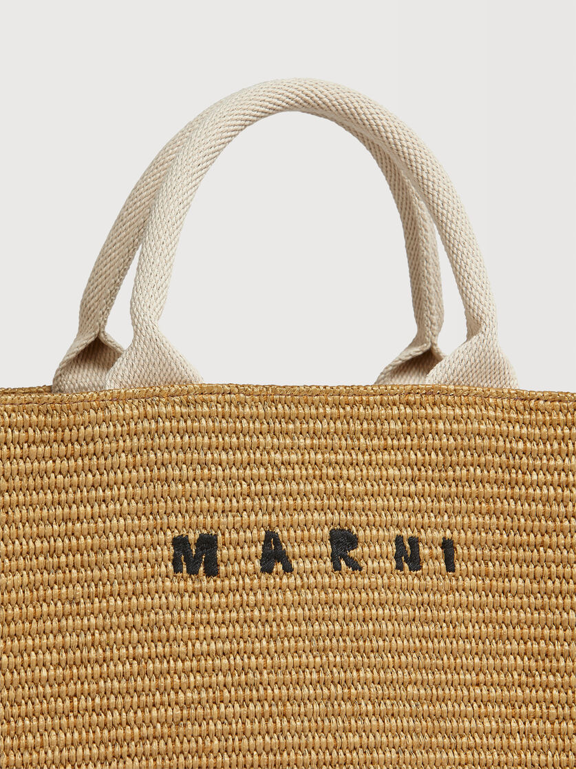 Kleine Tote Bag aus naturfarbenem Material in Bast-Optik, Image 4