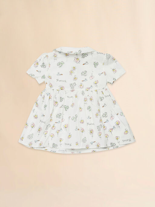 White cotton dress with Camilla print - Dresses