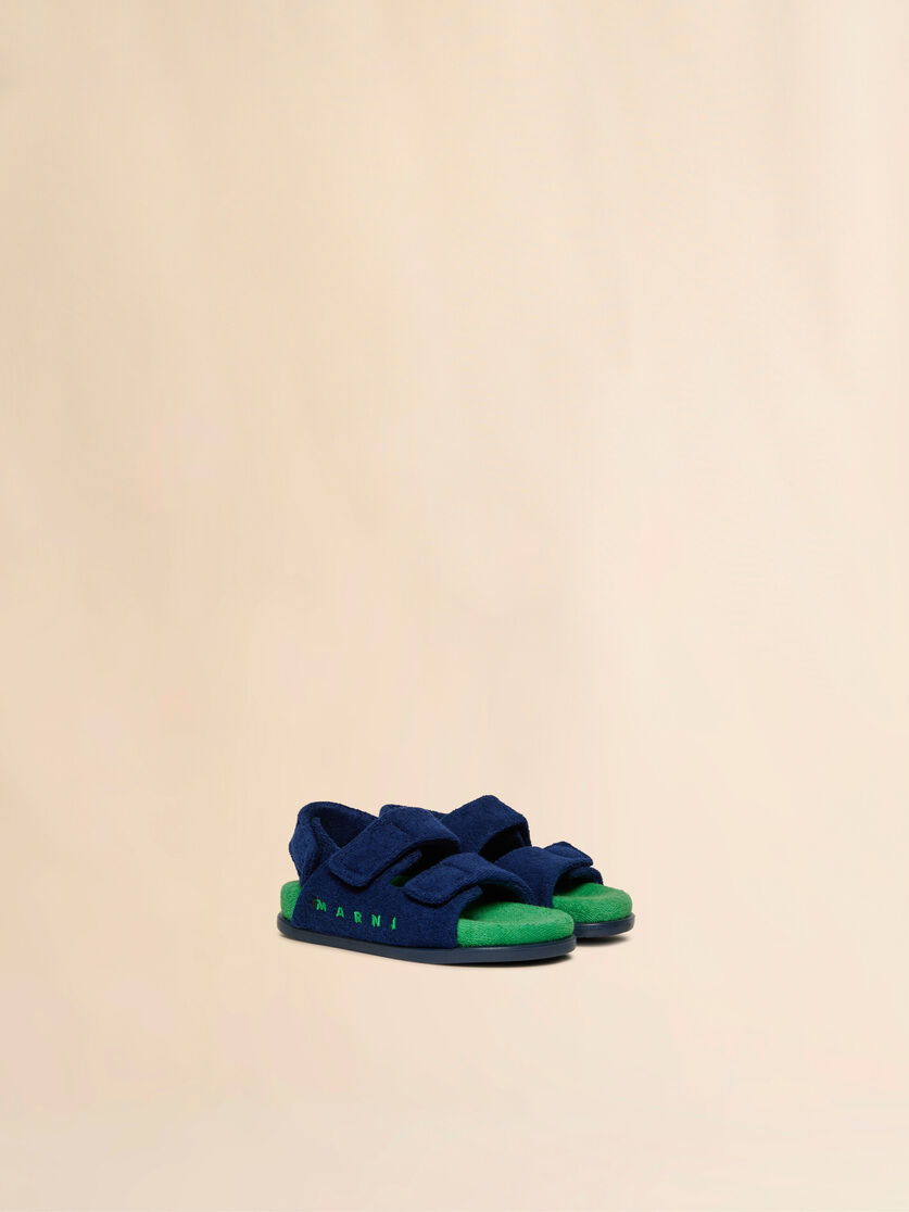 Yellow and pink towelling triple-strap Fussbett - Sneakers - Image 2