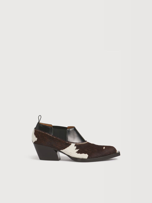 Cow-print ponyhair cowboy low-cut boot - Boots