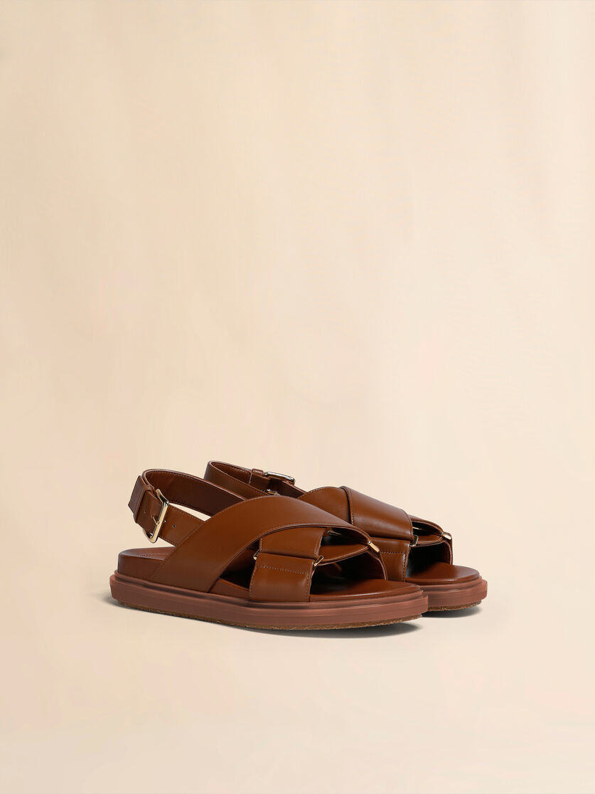 Brown leather Fussbett | Marni