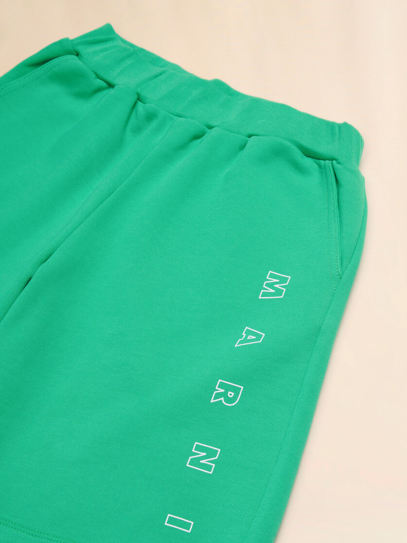 Green fleece shorts with logo - Pants - Image 3