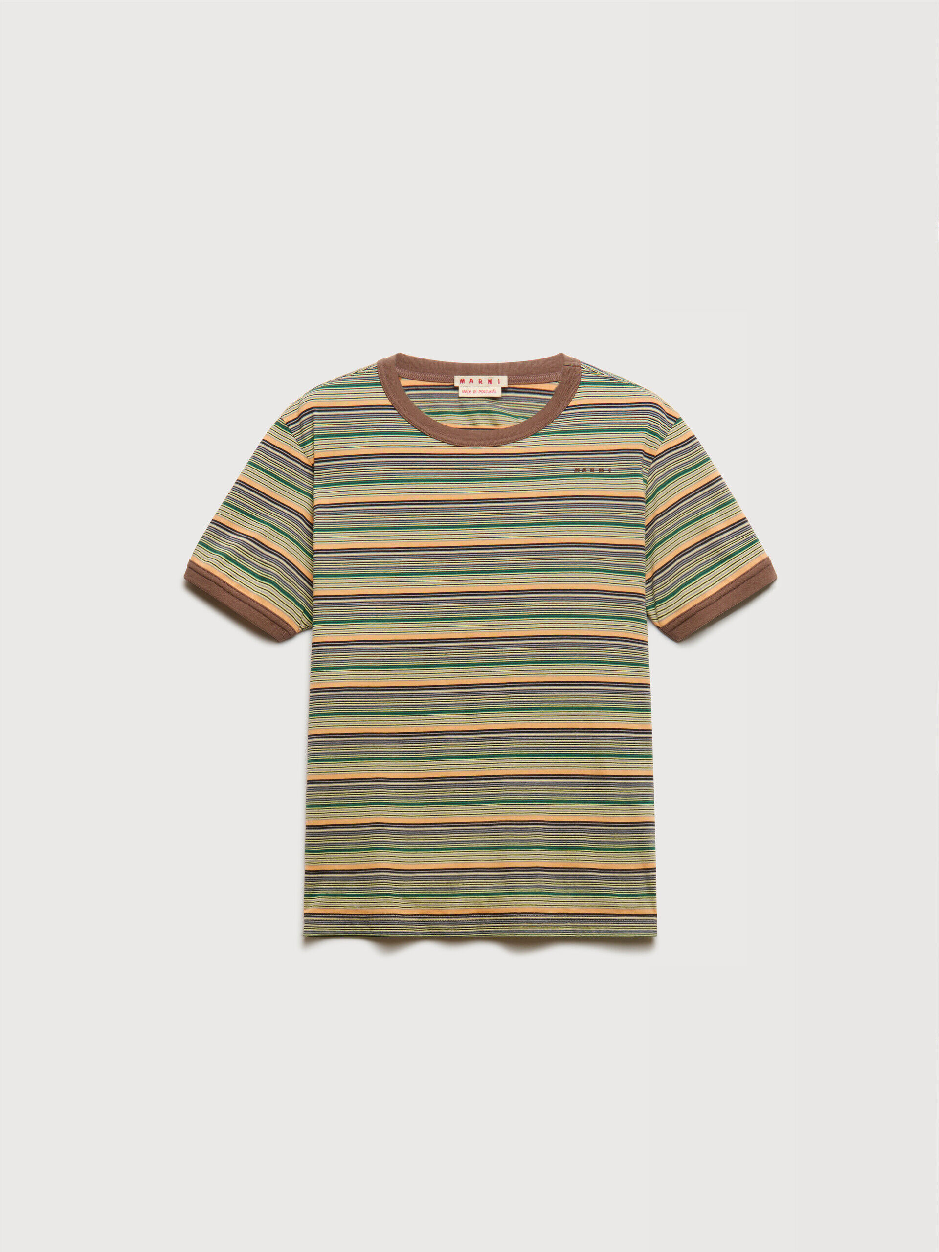 グリーン コットン 細ストライプ Tシャツ | Marni