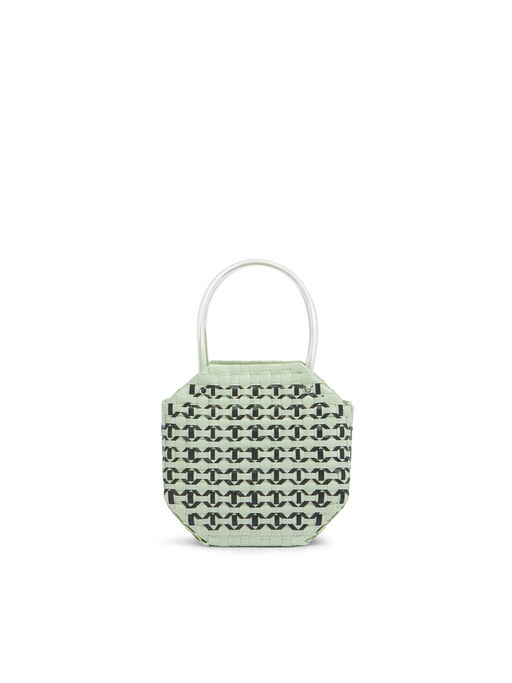ペールグリーン MARNI MARKET オクタゴナルバスケットバッグ - ショッピングバッグ
