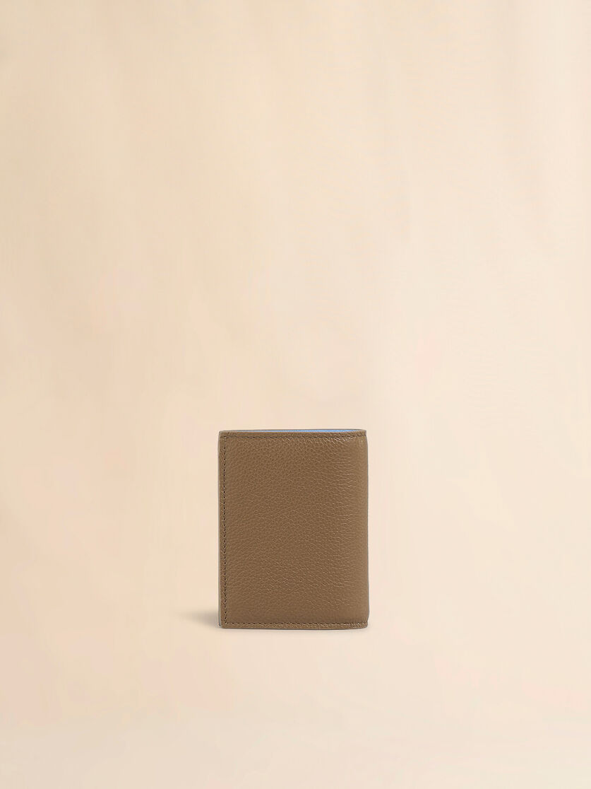 Braune Bi-Fold-Brieftasche aus Leder mit Marni Mending Stickerei - Brieftaschen - Image 3