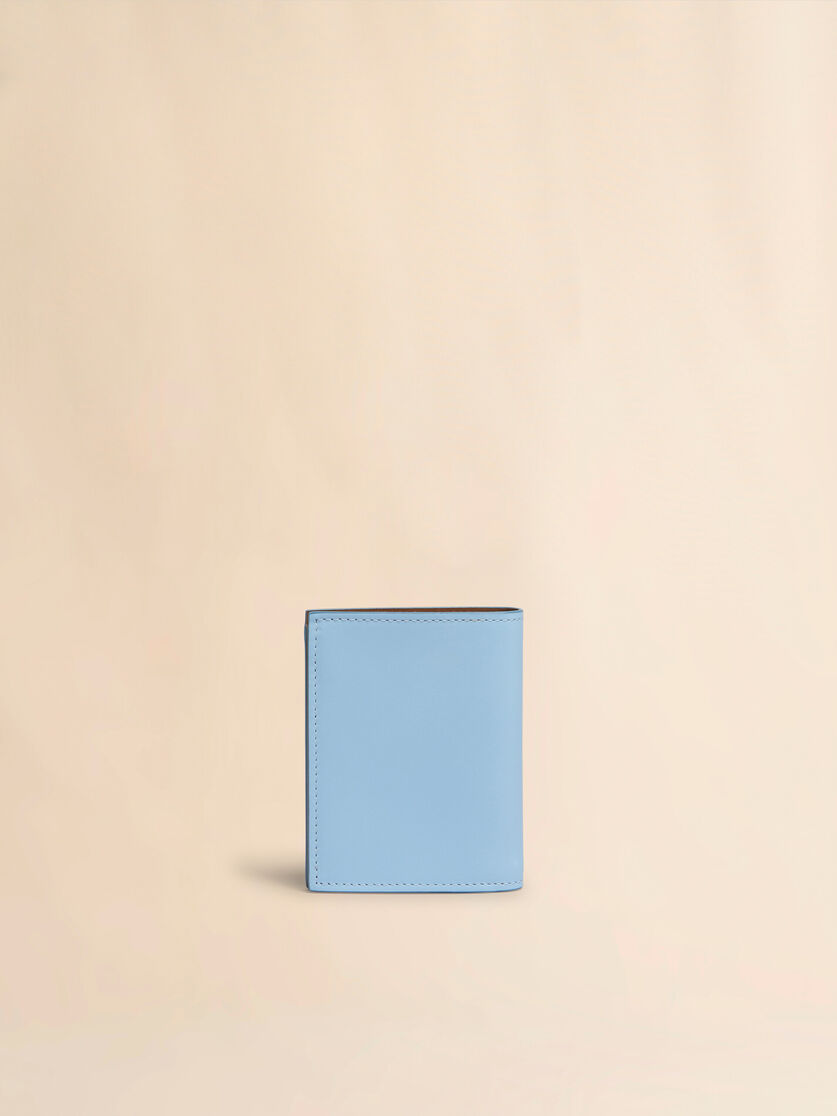 Blue leather bifold wallet with raised Marni logo - Wallets - Image 3