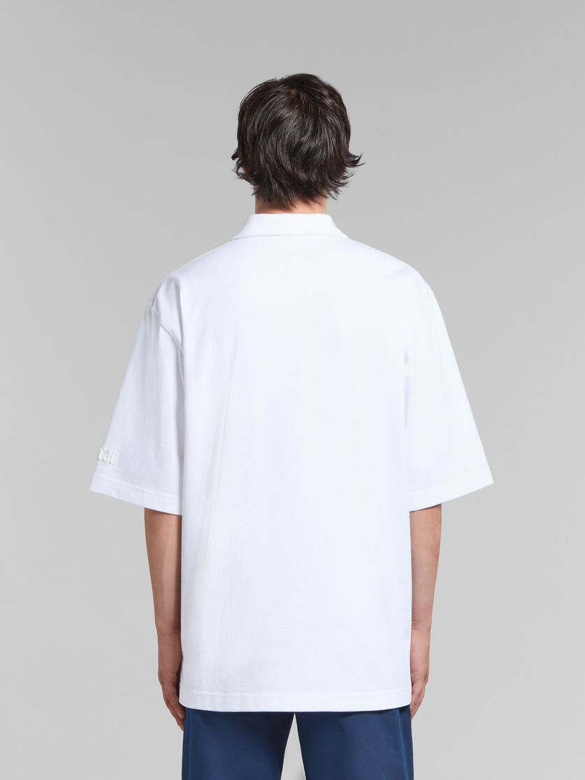 Blue organic cotton oversized polo shirt with Marni patches - Polos - Image 3