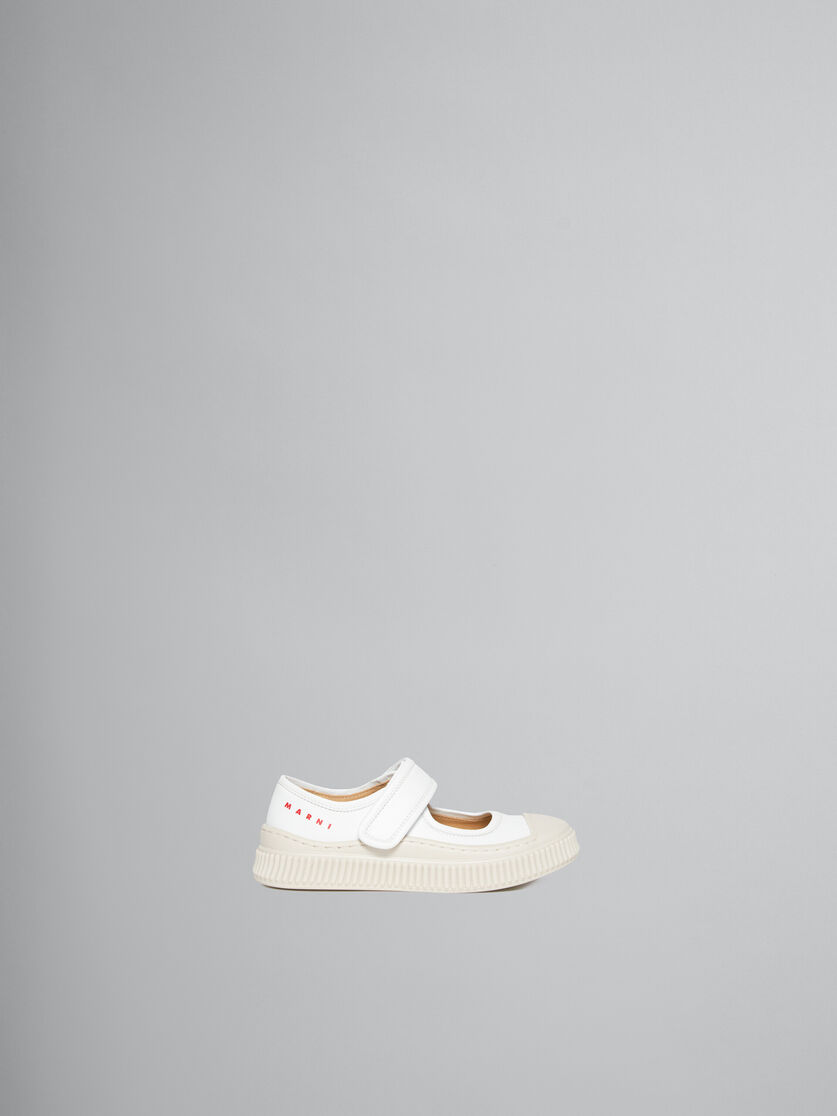 White Leather Mary-Jane Sneaker - kids - Image 1