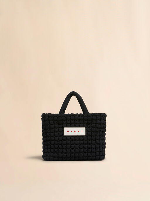 Black nylon Puff small tote bag - Handbag