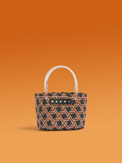 ブラック MARNI MARKET RIBBON BASKET - ショッピングバッグ