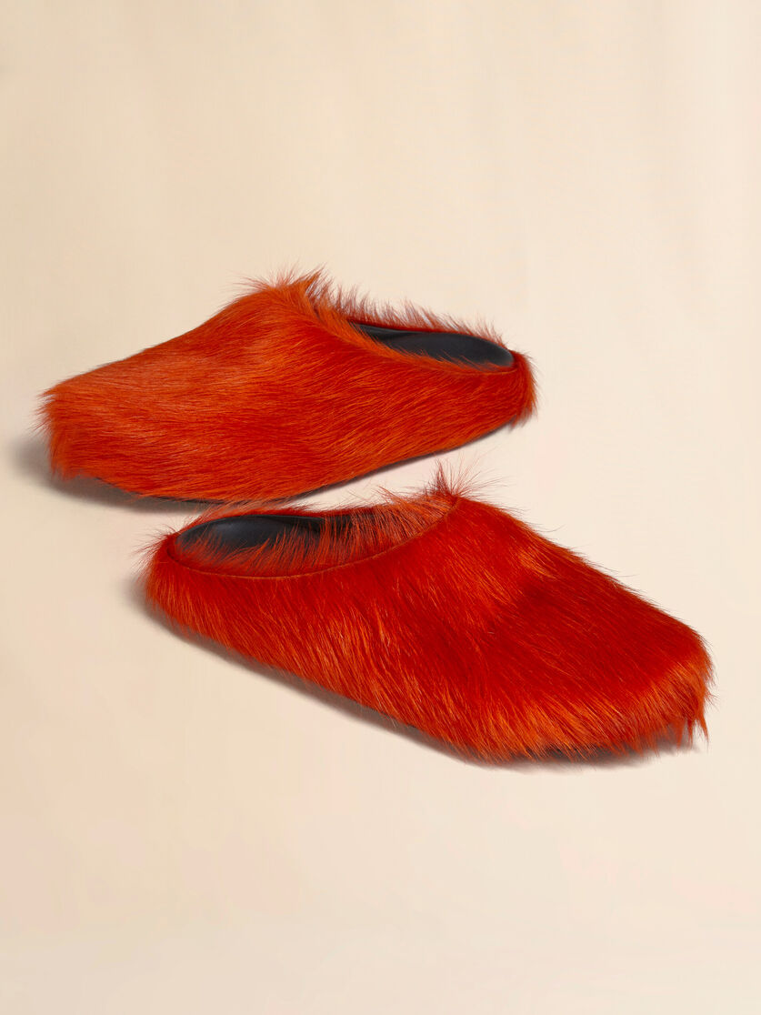 Mocasín sin talón de piel de becerro azul efecto pelo sensación de pies descalzos - Zuecos - Image 5