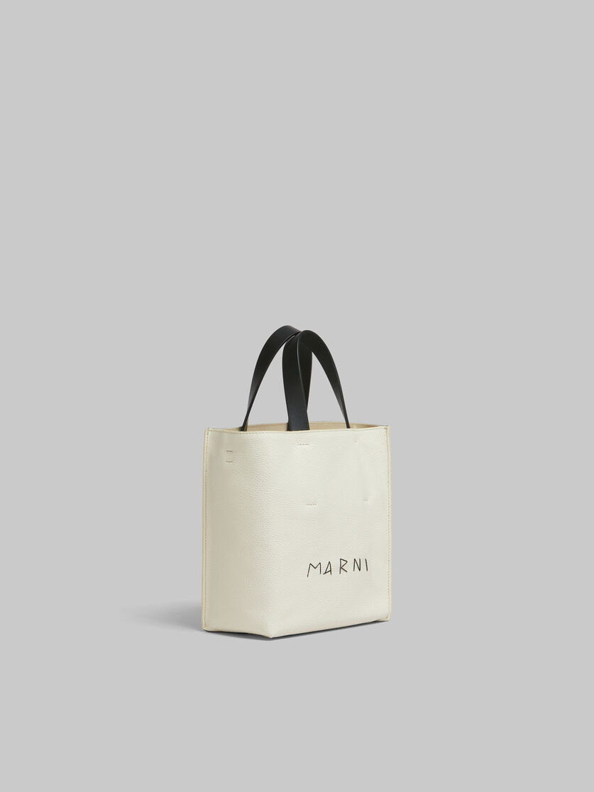 Museo Soft Mini Bag in ivory and brown leather with Marni mending 
