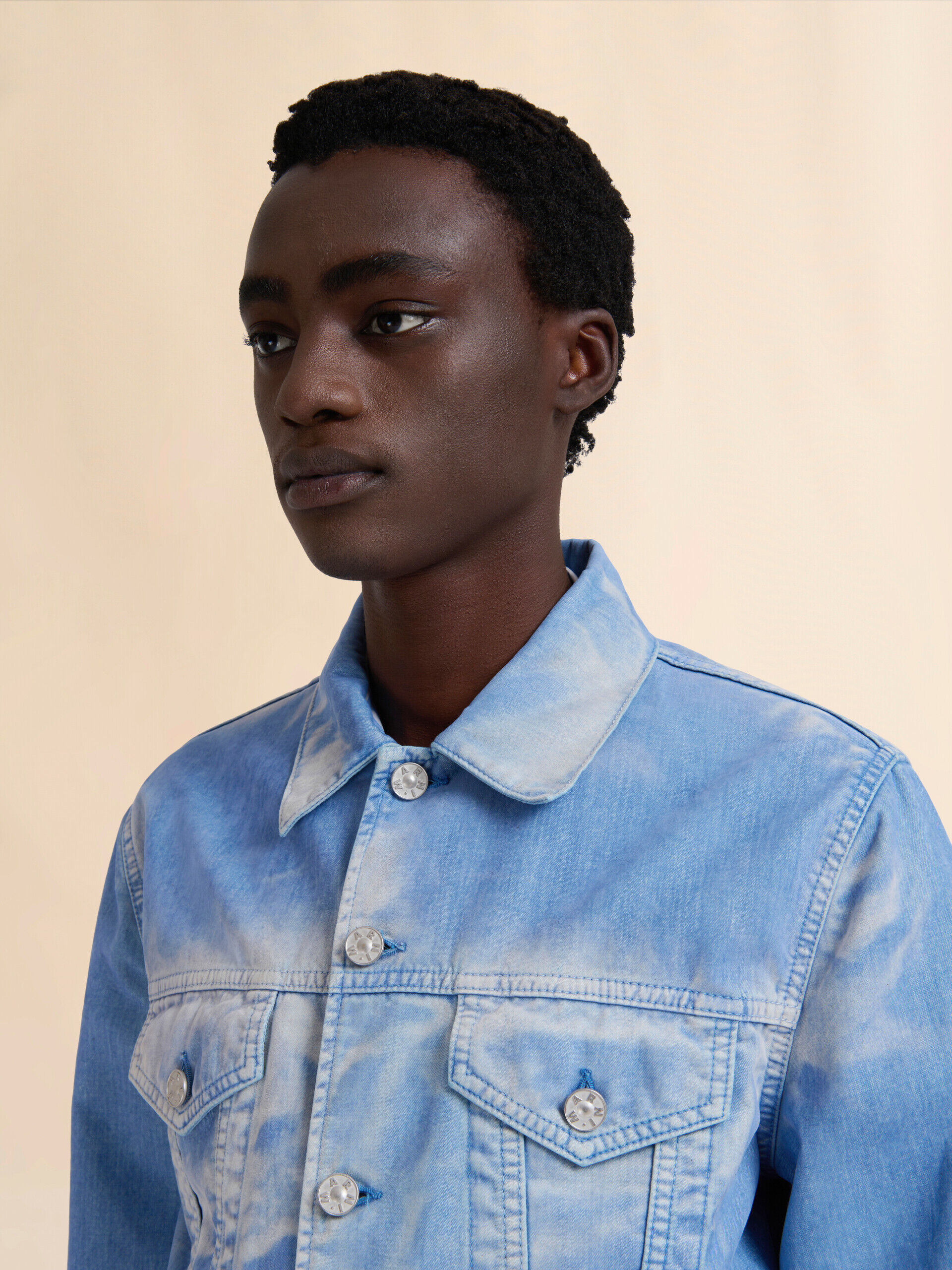 ライトブルー フロッキー加工デニムトラッカージャケット | Marni