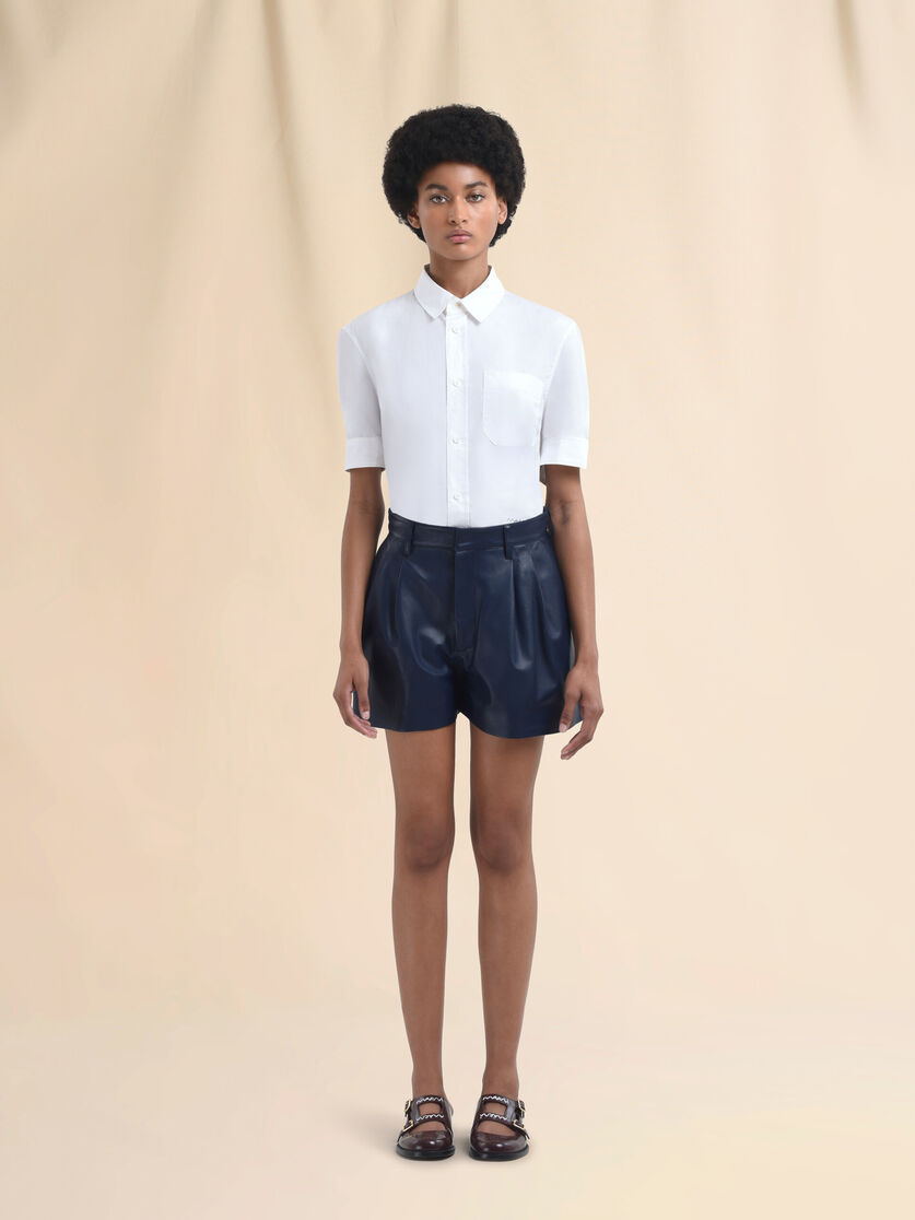 Blue nappa shorts - Pants - Image 2
