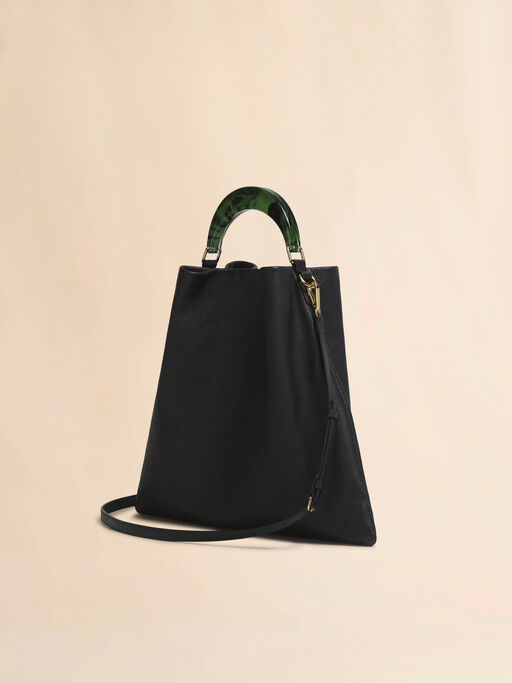 Venice Medium Bag in black leather - Shoulder Bags