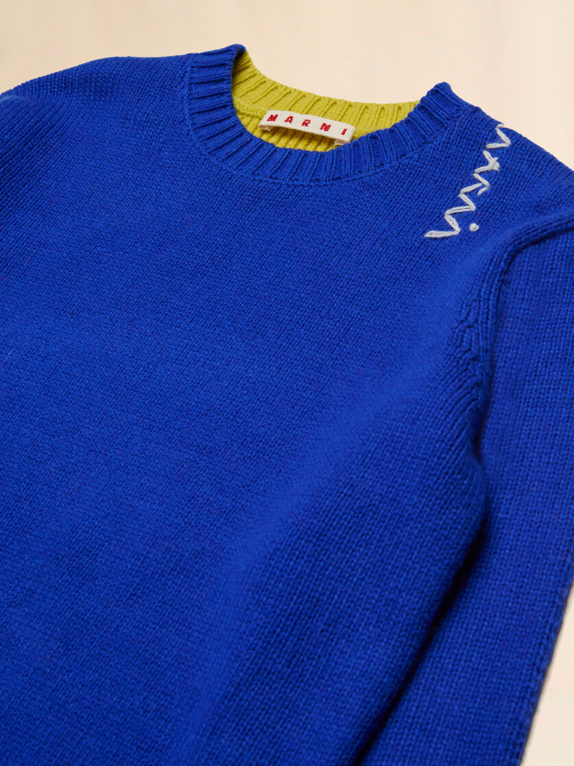 Gray half-and-half wool-nylon sweater - Knitwear - Image 3