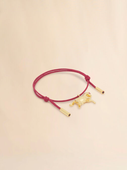 Red shoelace bracelet with horse charm - Bracelets
