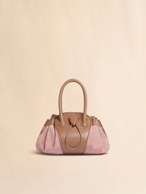 Pink leather and suede Tulipea small handbag - Shoulder Bag