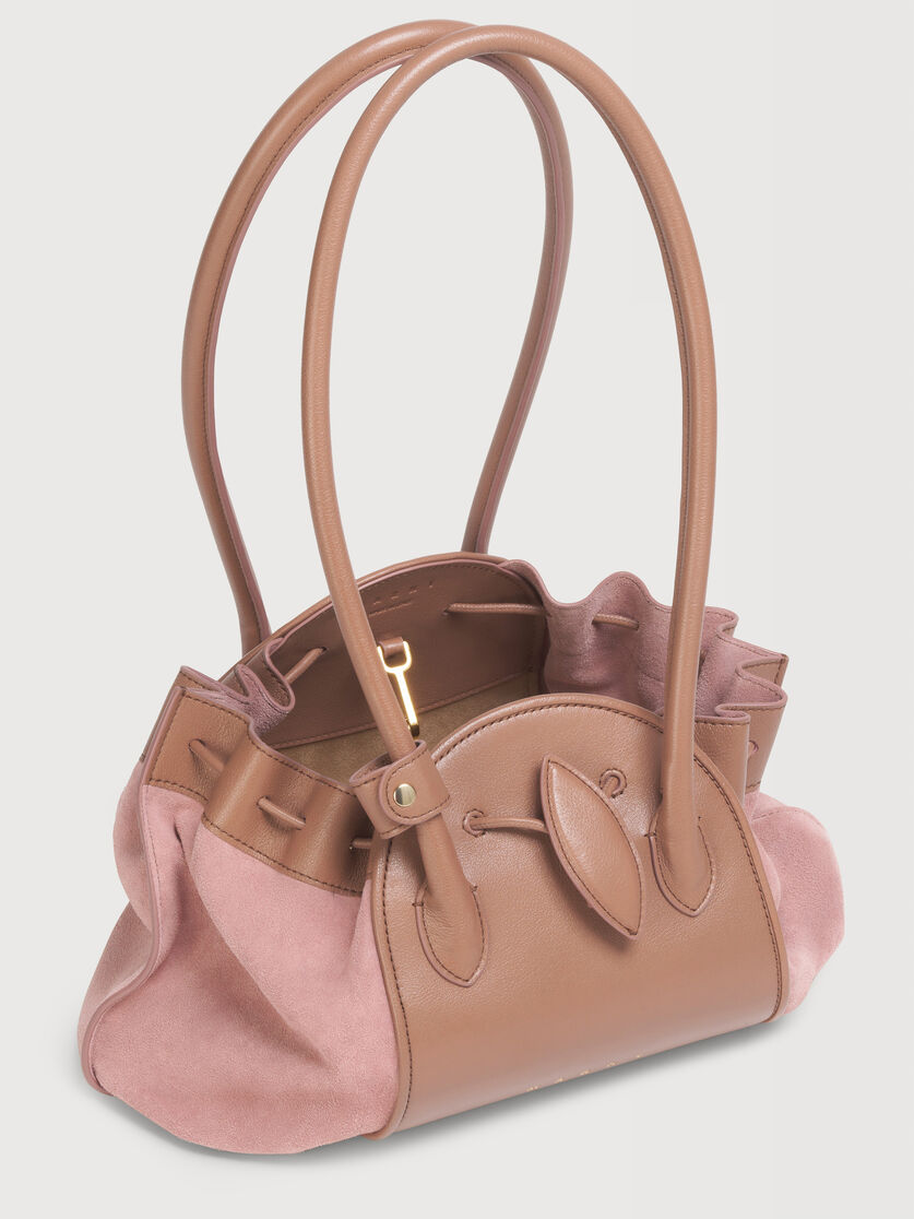 Pink leather and suede Tulipea shoulder bag, Image 3