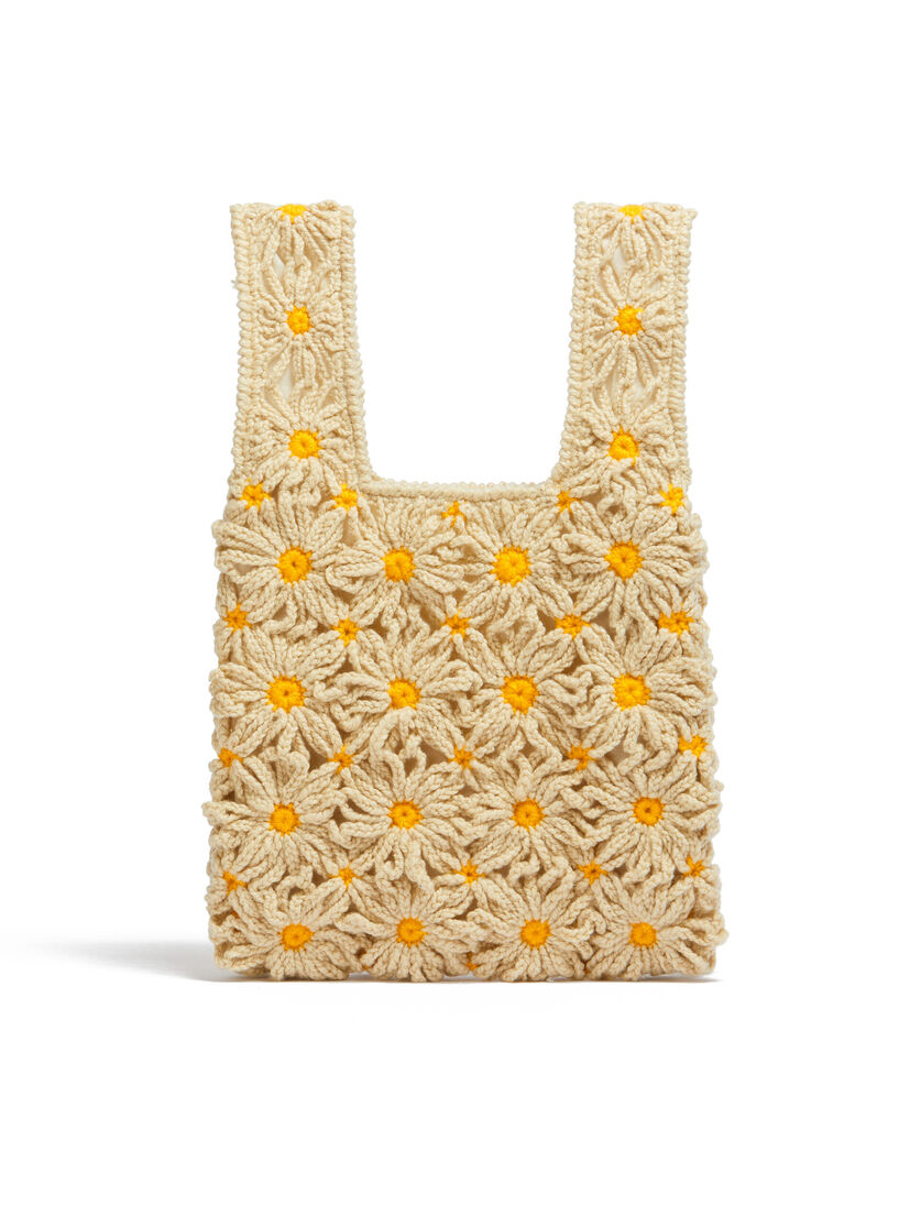 MARNI MARKET FISH bag in white and blue crochet - Bags - Image 3