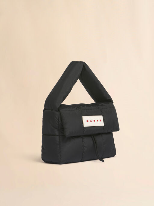 ブラック Puff ショルダーバッグ - ショルダーバッグ