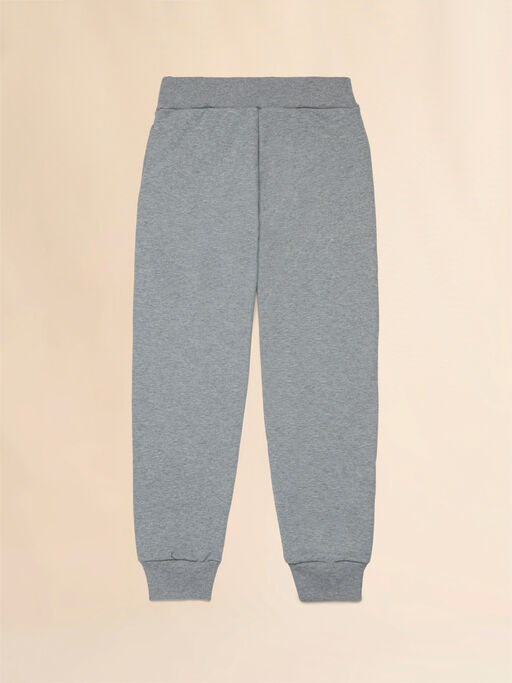 Grey melange cotton joggers with Marni print - Pants
