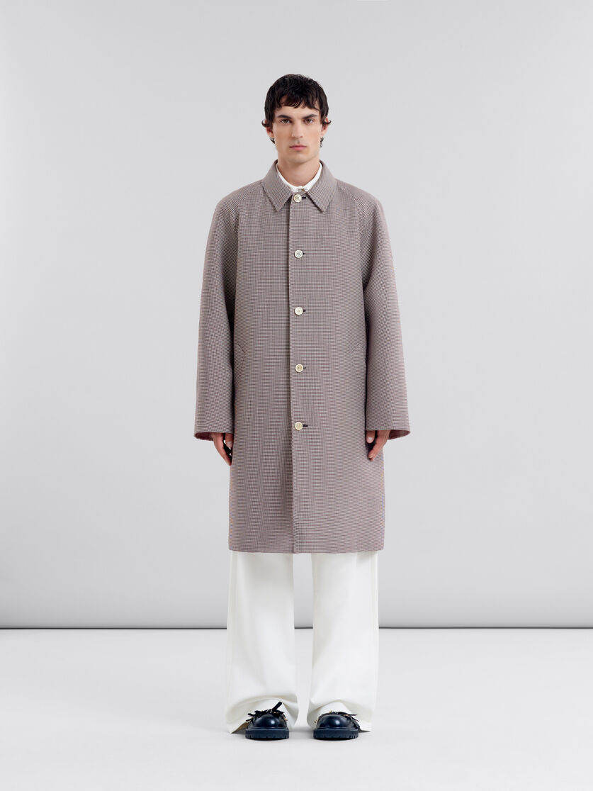 バーガンディ チェック ウール製 シングルブレストコート | Marni 