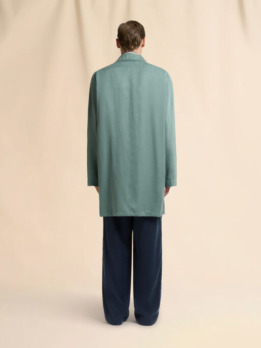 グリーン サテンダスターコート - コート