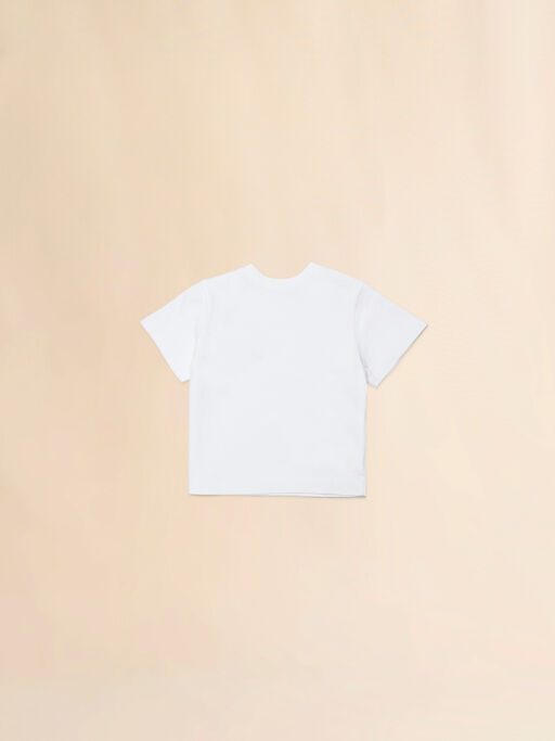 White cotton T-shirt with Camilla embroidery - T-shirts