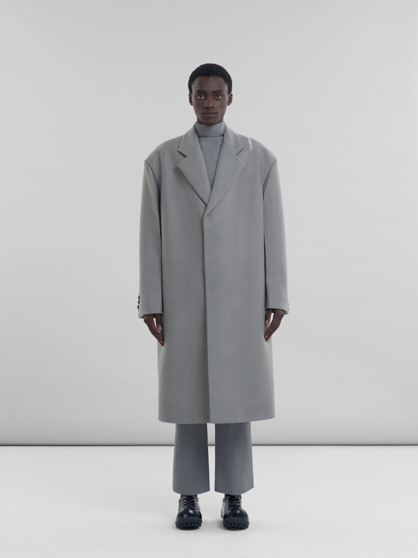 グレー ウール製 オーバーサイズコート | Marni