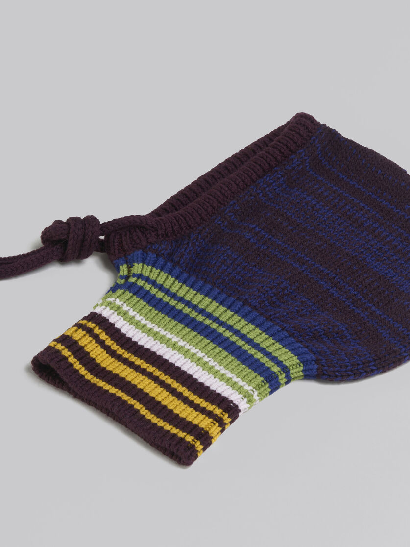 Blue mouliné balaclava with striped neck - Other accessories - Image 4