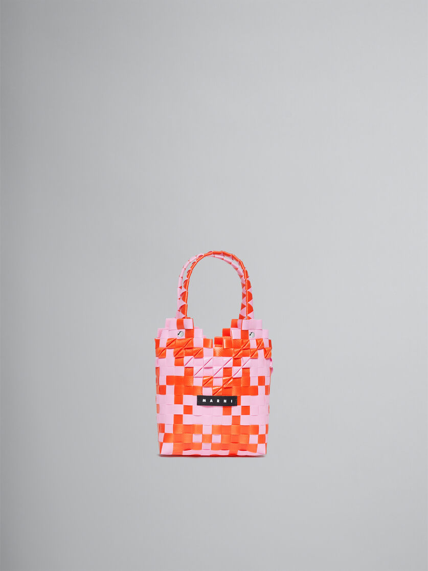 Hellrosa gewebter Shopper Diamond Basket - Tasche - Image 1