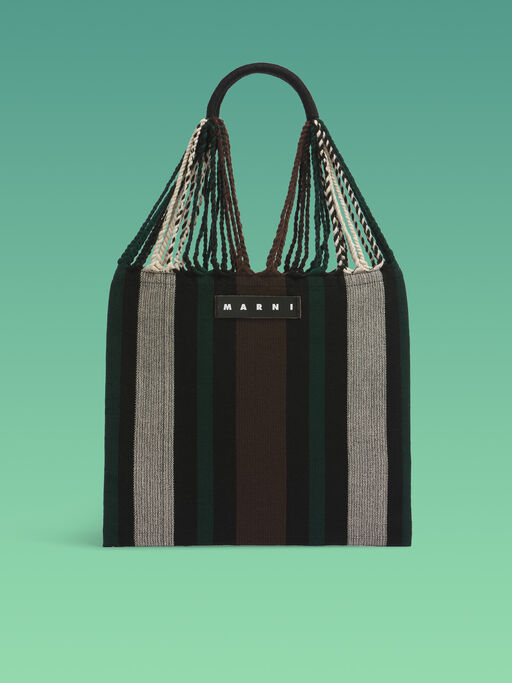 グリーンブラック MARNI MARKET HAMMOCK BAG - ハンドバッグ