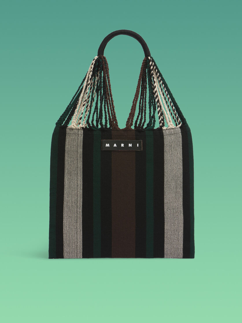 MARNI MARKET ポリエステル ショッピングバッグ ハンモック風ハンドル付き グレー/ターコイズ/レッド - ハンドバッグ - Image 1
