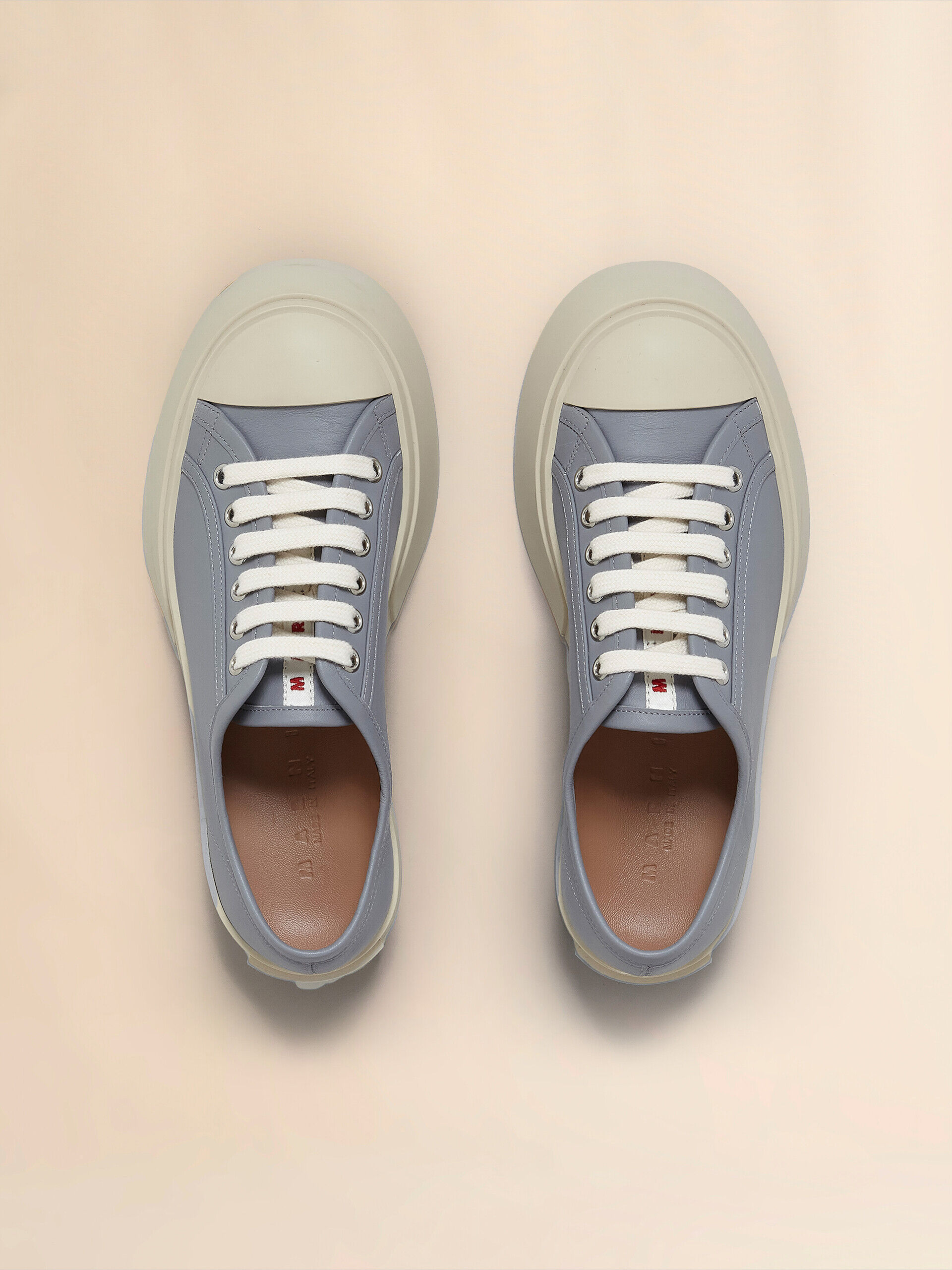 Grey leather Pablo lace-up sneaker | Marni