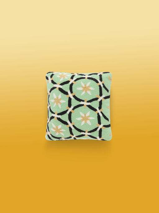 ペールグリーン MARNI MARKET スクエアパターン クッションカバー - ファニチャー