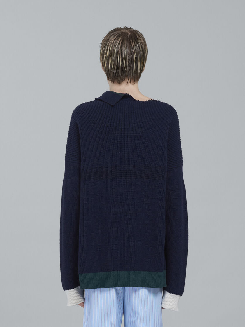 Shetland wool and cotton crewneck sweater - Pullovers - Image 3