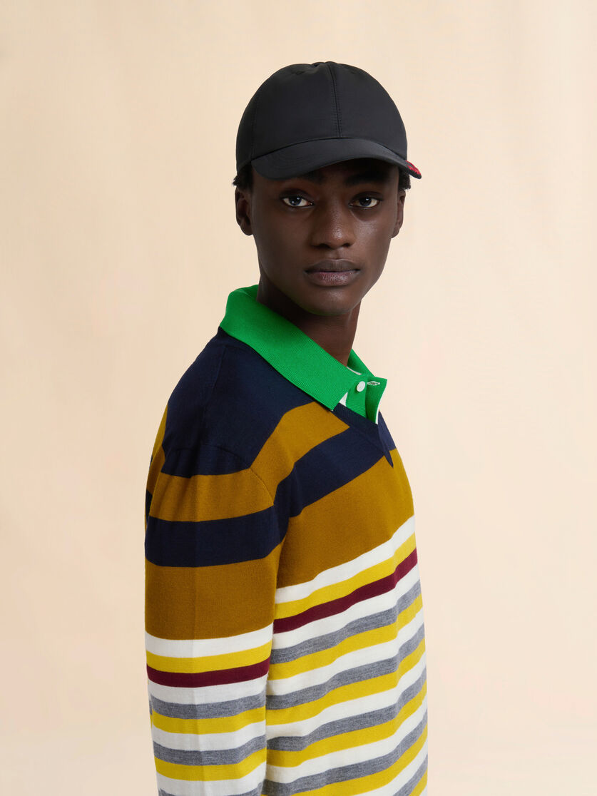Black tafetta baseball cap with Marni Mending - Hats - Image 2